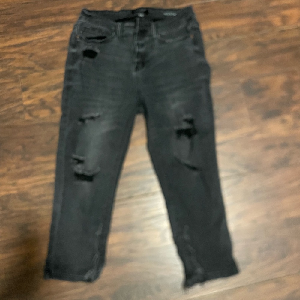Judy Blue Distressed Black Denim Jeans